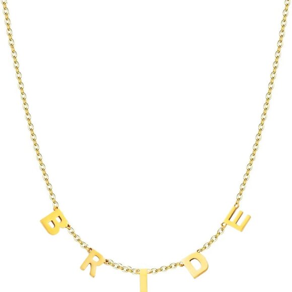 Jewelry - Bride Necklace Gold Plated Jewelry for Bachelorette Party Bridal Accessories